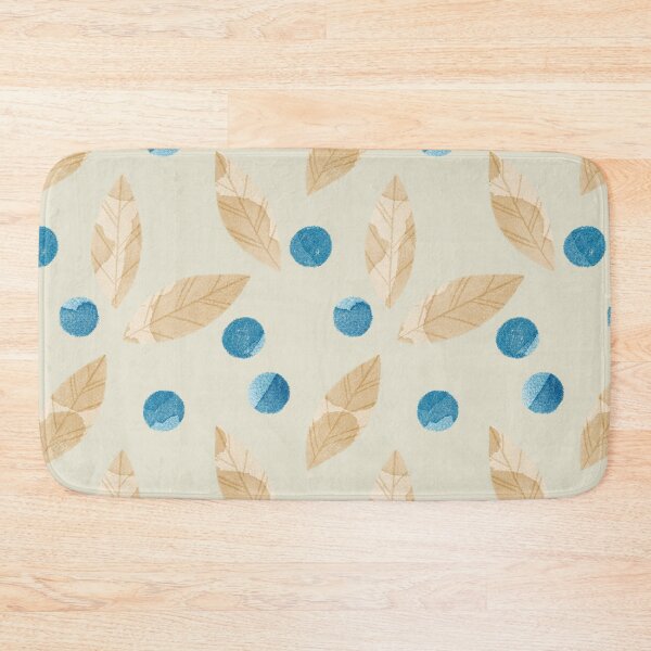 Item preview, Beige watercolor bay or eucalyptus leaves and blue berries botanical illustration on beige background designed and sold by helga-wigandt.