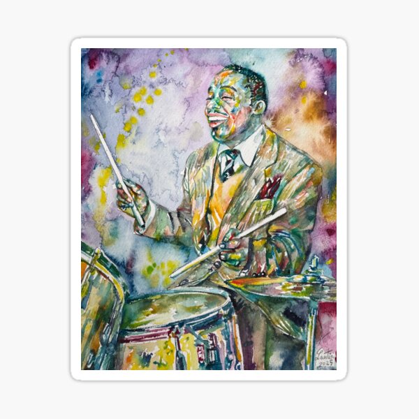 Vista previa del artículo con la obra «Retrato en acuarela de KENNY CLARKE .1», diseñado y vendido por lautir.