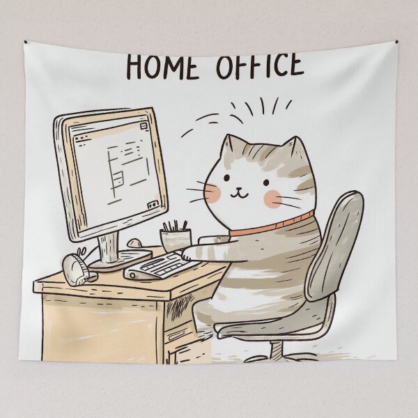 Item preview, Home Office Cat designed and sold by Rtymer.