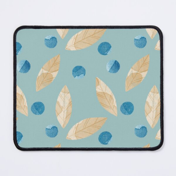 Item preview, Beige watercolor bay or eucalyptus leaves and blue berries botanical illustration on blue background designed and sold by helga-wigandt.