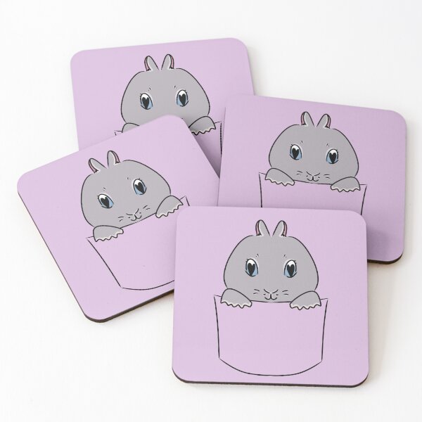 Item preview, Cute Grey Rabbit in the Pocket designed and sold by HugSomeNettles.
