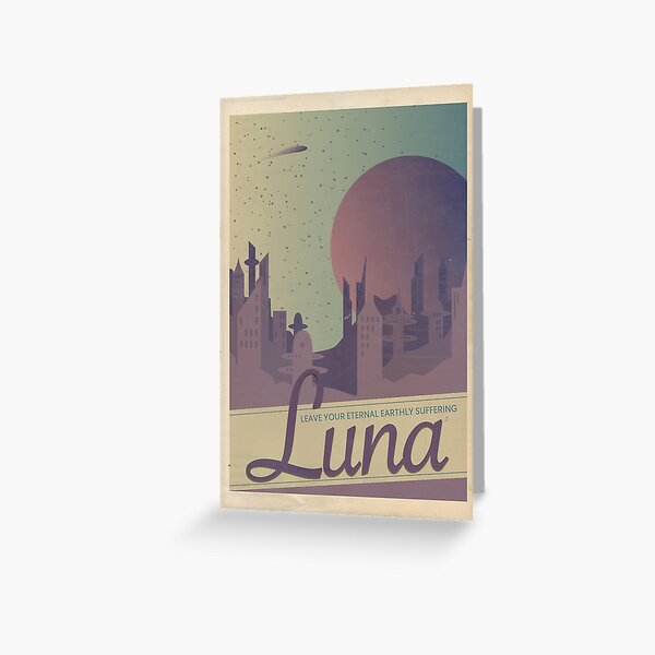 Item preview, La Luna retro space print designed and sold by dosearose.