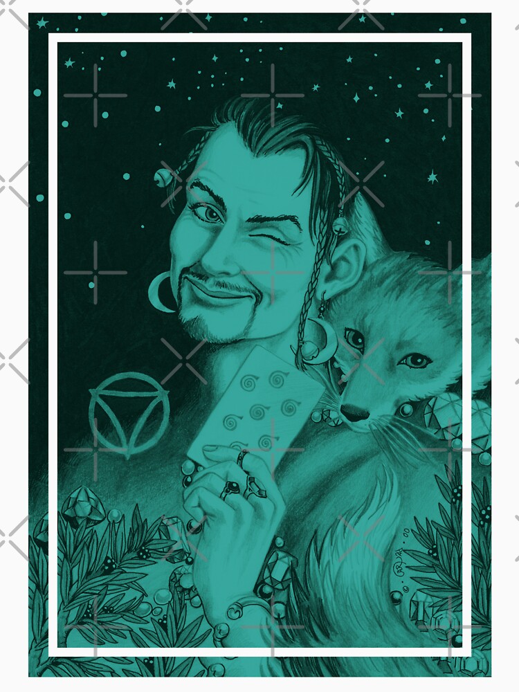 Thumbnail 7 of 7, Classic T-Shirt, Phex, the Cunning One in Turquoise designed and sold by CaryadArtwork.