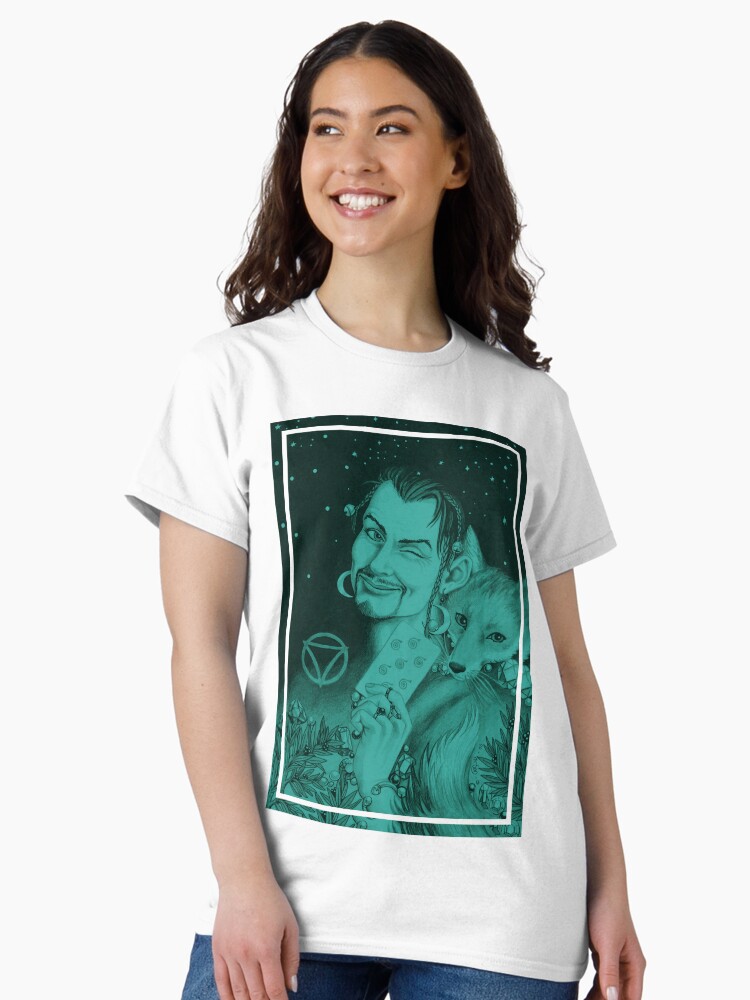 Thumbnail 2 of 7, Classic T-Shirt, Phex, the Cunning One in Turquoise designed and sold by CaryadArtwork.