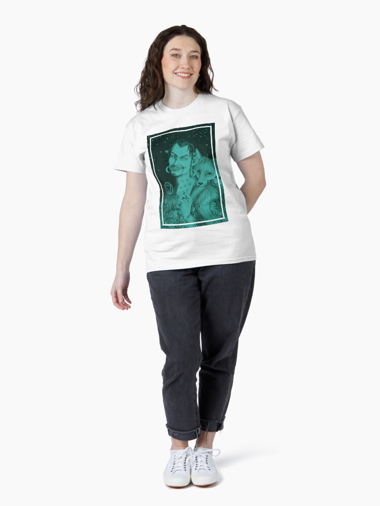 Thumbnail 4 of 7, Classic T-Shirt, Phex, the Cunning One in Turquoise designed and sold by CaryadArtwork.