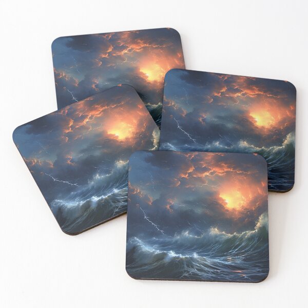 Item preview, Stormy seascape at sunset digital art designed and sold by TheArtistOf2022.