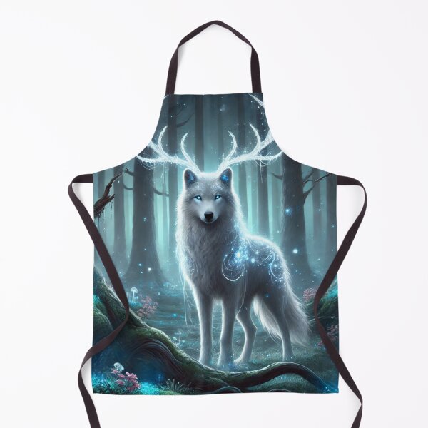 Item preview, Fantasy White Wolf With Antlers designed and sold by Pines & Starlight.