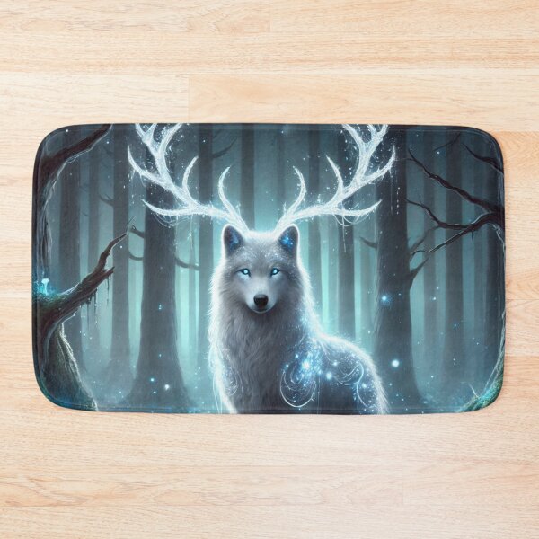 Item preview, Fantasy White Wolf With Antlers designed and sold by Pines & Starlight.