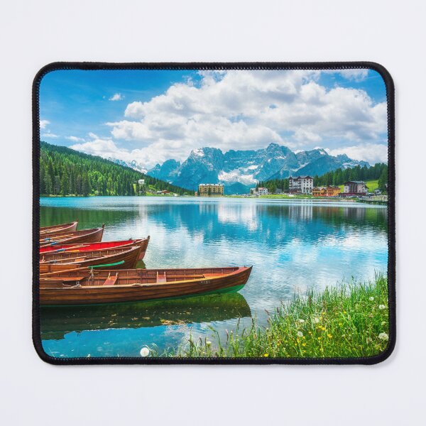 Item preview, Boats on the Lake Misurina and Dolomites mountains, Italy designed and sold by Stefano Orazzini.
