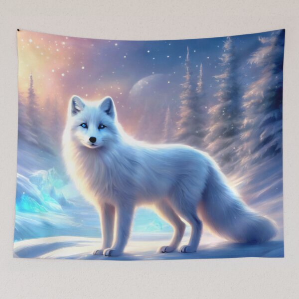Item preview, Arctic Fox In a Snowy Landscape designed and sold by Pines & Starlight.