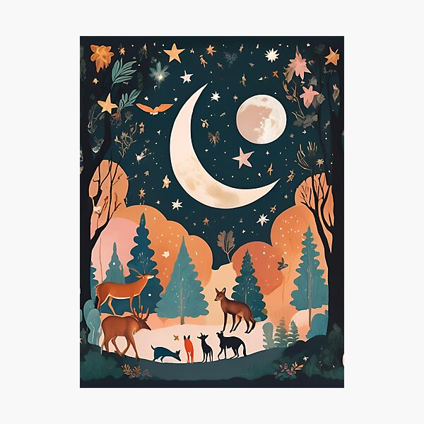 Item preview, Mystical forrest at night designed and sold by VladislavDesigns.
