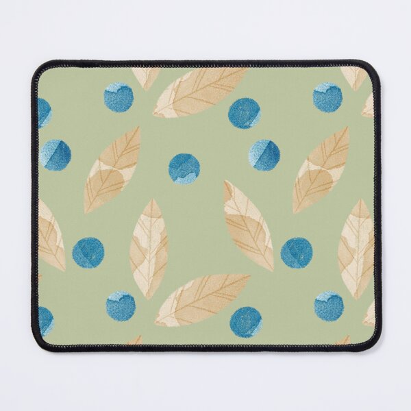 Item preview, Beige watercolor bay or eucalyptus leaves and blue berries botanical illustration on green background designed and sold by helga-wigandt.