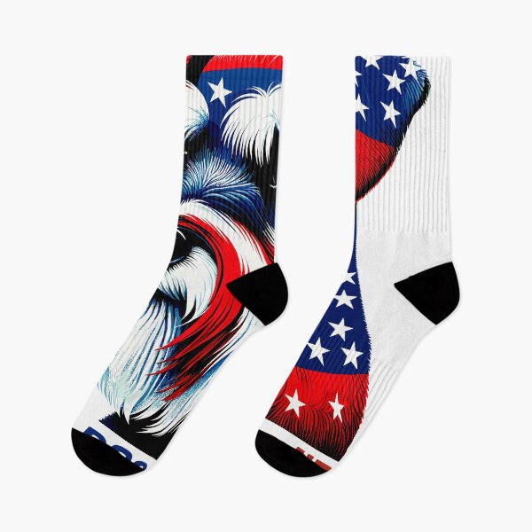 Item preview, Patriotic Schnauzer Dog American Flag USA Pride Art designed and sold by designleon19.