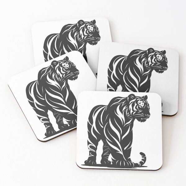 Item preview, Minimalist black and white tiger designed and sold by Guesso.