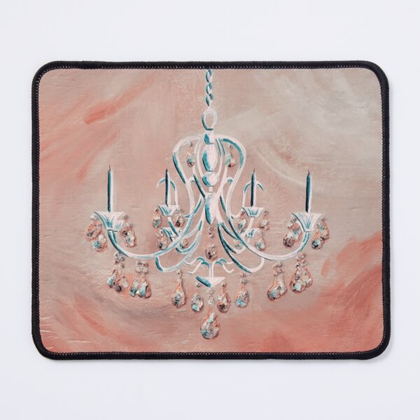 Item preview, White chandelier on rosey pink background  designed and sold by norascorner.
