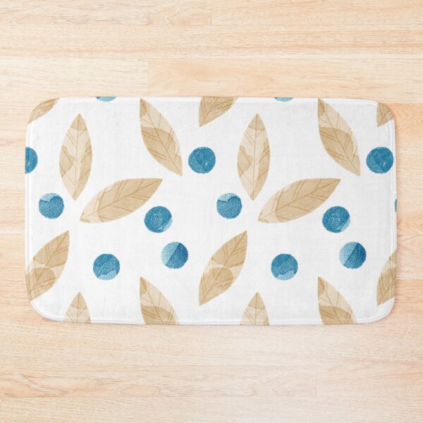 Item preview, Beige watercolor bay or eucalyptus leaves and blue berries botanical illustration on white background designed and sold by helga-wigandt.