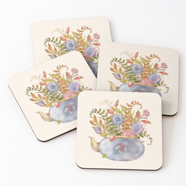 Item preview, Teapot and wild flowers designed and sold by OtterFactory.