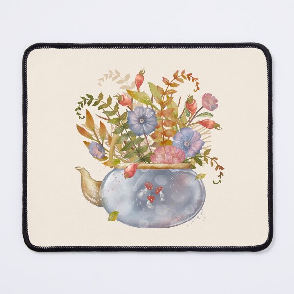 Item preview, Teapot and wild flowers designed and sold by OtterFactory.
