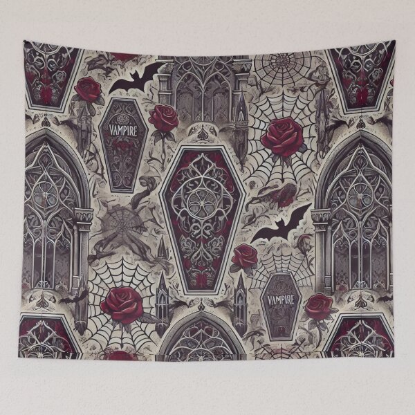 Item preview, Gothic Vamp Elegance Rose & Coffin - Matching, Seamless Pattern Vampire Series designed and sold by Meta2Physical.