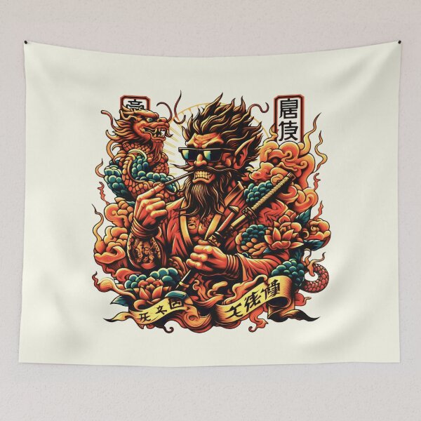 Item preview, HSK Exams Fiery Warrior With Black Hair And Dragon designed and sold by SplashTastic.