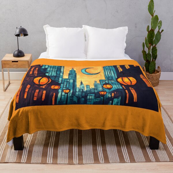 Item preview, Ramadan in New York Featuring Crescent Moon and Towering Skyscrapers designed and sold by OlfactoART Studio.