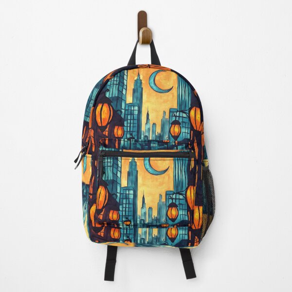 Item preview, Ramadan in New York Featuring Crescent Moon and Towering Skyscrapers designed and sold by OlfactoART Studio.