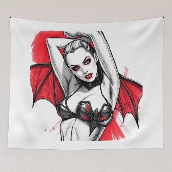 Item preview, Sexy Vampire Girl illustration designed and sold by Vintage Designs +.