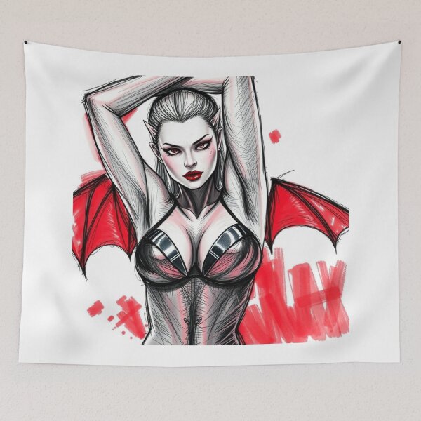 Item preview,  Sexy Vampire Girl illustration designed and sold by Vintage Designs +.