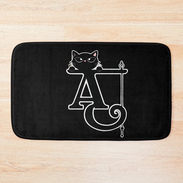 Item preview, Black Capital Letter A Monogram with Black Cat | Alphabet Letters | Cat Illustration designed and sold by UnhingedBird.