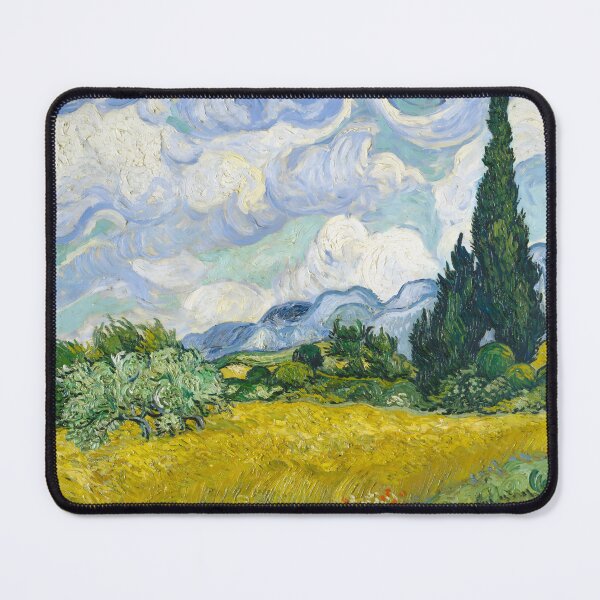 Item preview, Wheat Field with Cypresses – Vincent van Gogh Post-Impressionist Art (1889) landscape painting designed and sold by HistoryOnWalls.