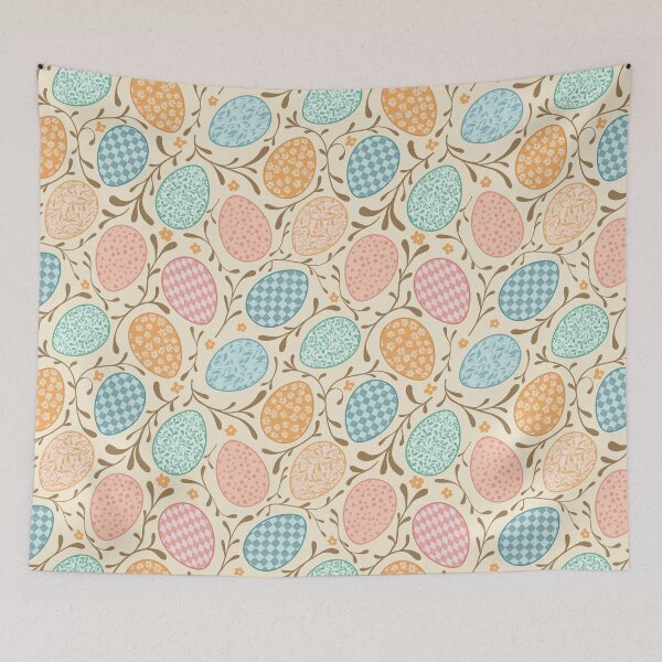Item preview, Whimsical Easter Eggs with Floral and Checkered Patterns designed and sold by Elisabeth Coelfen.