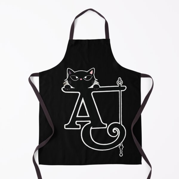 Item preview, Black Capital Letter A Monogram with Black Cat | Alphabet Letters | Cat Illustration designed and sold by UnhingedBird.