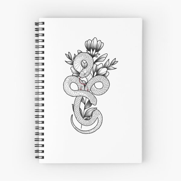 Item preview, Serpente circondato da fiori designed and sold by dakigems.