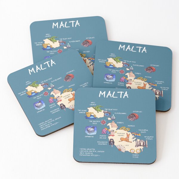 Item preview, Malta - illustrated map designed and sold by BeeHappyShop.