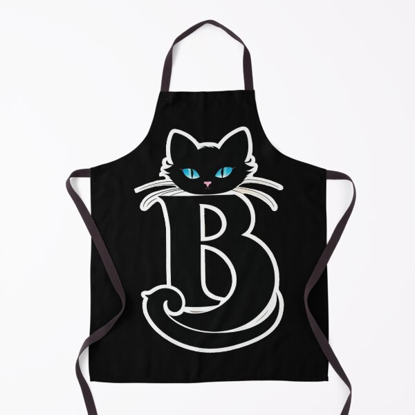 Item preview, Black Capital Letter B Monogram with Black Cat | Alphabet Letters | Cat Illustration designed and sold by UnhingedBird.