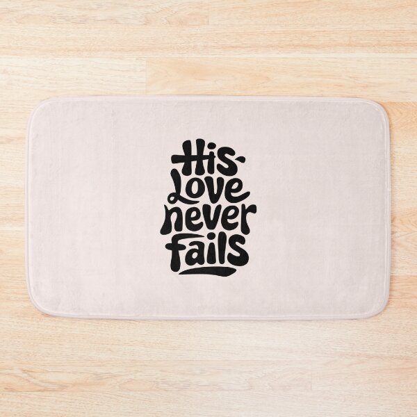 Item preview, His Love Never Fails 1 Corinthians 13:8 Calligraphy Bible Verses Christian Faith Art designed and sold by  KnitLuv.