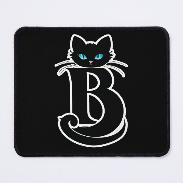 Item preview, Black Capital Letter B Monogram with Black Cat | Alphabet Letters | Cat Illustration designed and sold by UnhingedBird.
