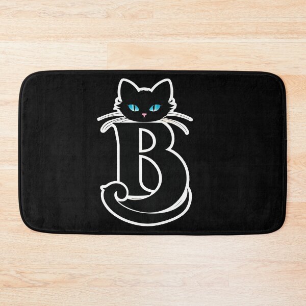 Item preview, Black Capital Letter B Monogram with Black Cat | Alphabet Letters | Cat Illustration designed and sold by UnhingedBird.