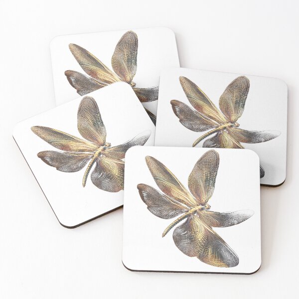 Item preview, Golden Gatekeeper Mystic Dragonfly in Flight designed and sold by LabMandala.
