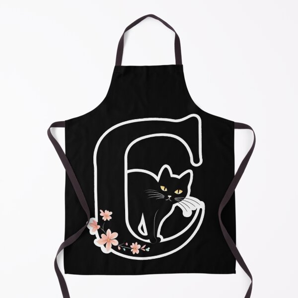 Item preview, Black Capital Letter C Monogram with Black Cat | Alphabet Letters | Cat Illustration designed and sold by UnhingedBird.