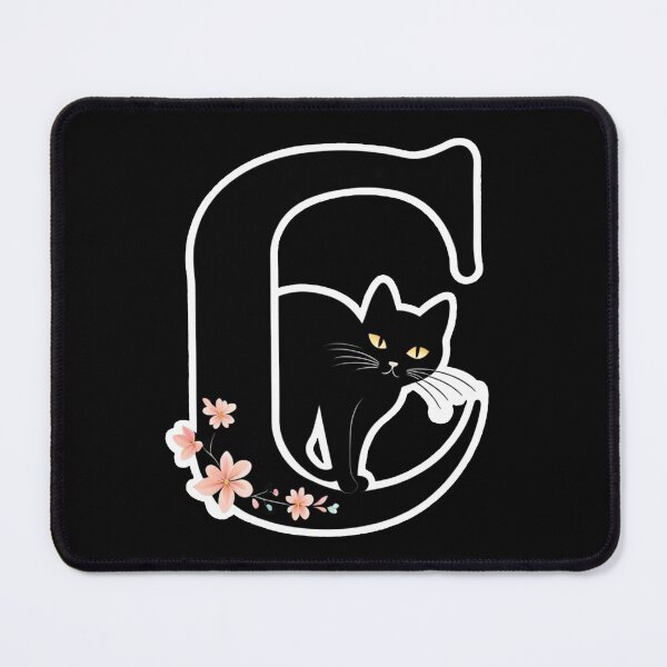Item preview, Black Capital Letter C Monogram with Black Cat | Alphabet Letters | Cat Illustration designed and sold by UnhingedBird.