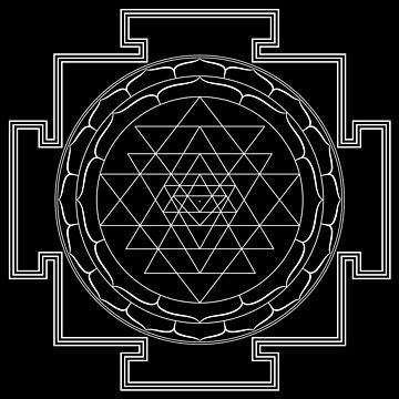 Artwork thumbnail, Sri Yantra Mandala (in white) by ANGELSONLY