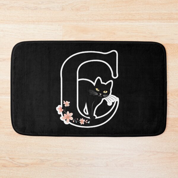 Item preview, Black Capital Letter C Monogram with Black Cat | Alphabet Letters | Cat Illustration designed and sold by UnhingedBird.
