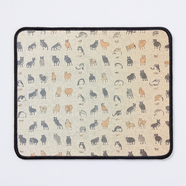 Item preview, Vintage wallpaper with antique charm, utilizing a repeating texture of hundreds of tiny, softly-colored cat illustrations in faded tones designed and sold by Paolo Modena Photography - Fine Italian Art.