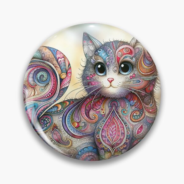 Artikelvorschau, Paisley-Zauberkatze - die farbenfrohe Samtpfote entworfen und verkauft von LegademaArt.