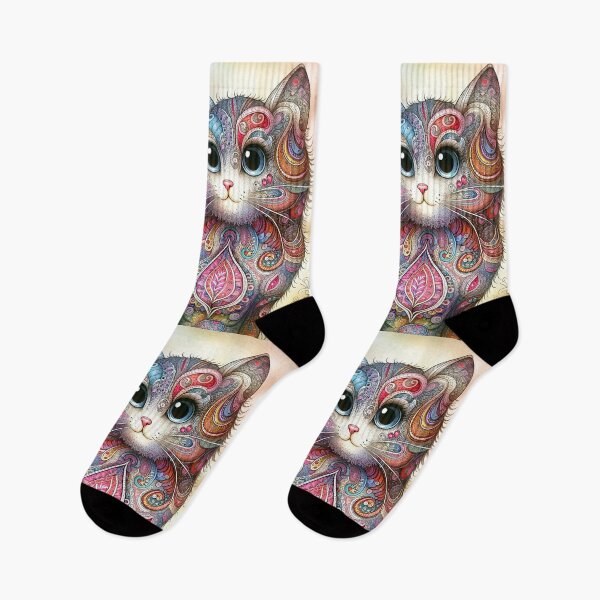 Item preview, Paisley Magic Cat - The Colorful Feline designed and sold by LegademaArt.