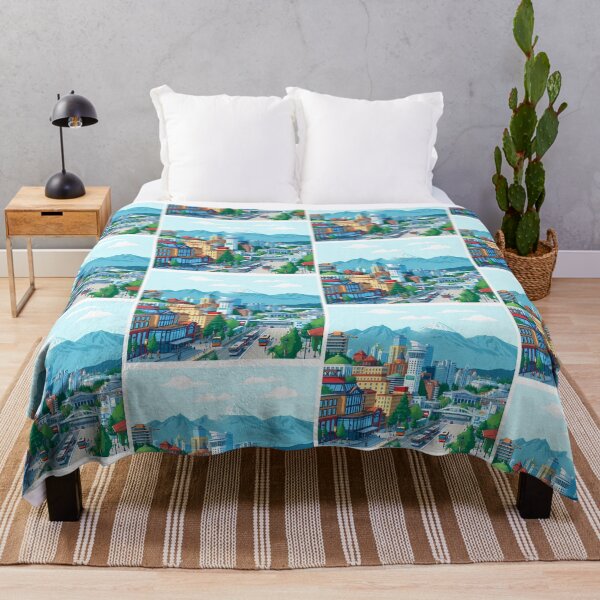 Item preview, Mountain Days Vibrant Cityscapes City Life Modern Urban designed and sold by ART ATTACK ZONE.