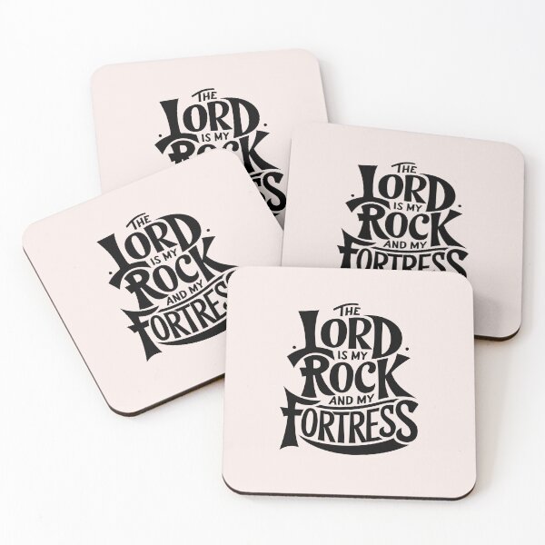 Item preview, The Lord is My Rock and My Fortress Calligraphy Bible Verses Christian Faith Art designed and sold by  KnitLuv.