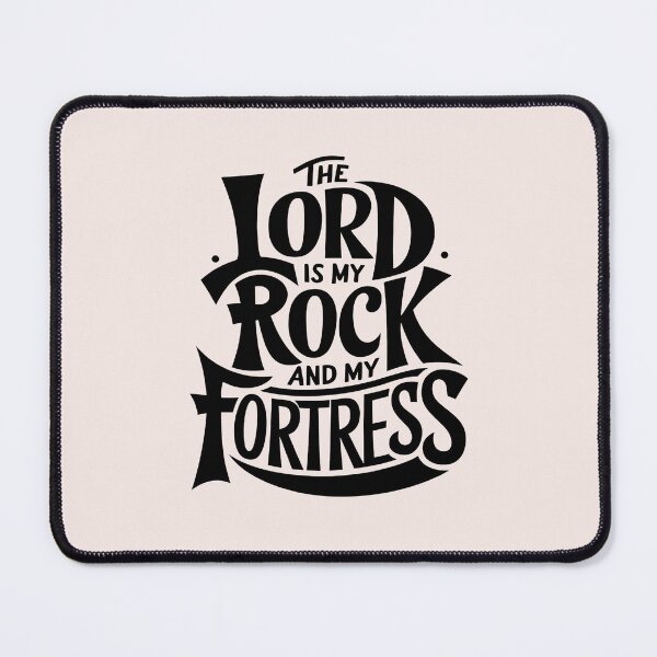 Item preview, The Lord is My Rock and My Fortress Calligraphy Bible Verses Christian Faith Art designed and sold by KnitLuv.