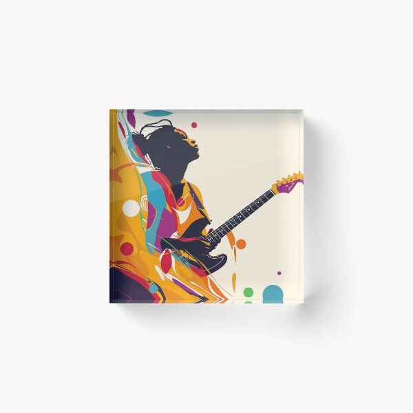Item preview, Psychedelic Guitarist Illustration | Abstract Music Art & Vibrant Energy designed and sold by djovan.